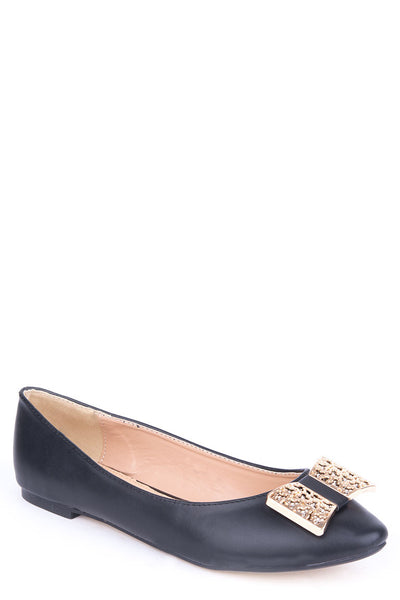 Buckle Design Pumps-Black-UK 6 - EU 39