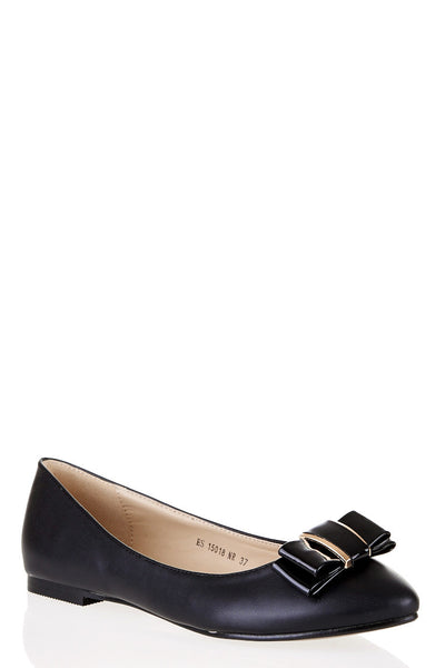 Ballerina Shoes With Bow Detail-Beige-UK 7 - EU 40