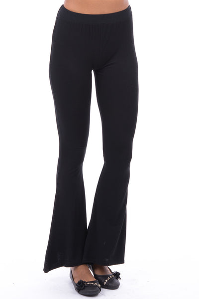 Soft Touch Bootleg Trousers-Black-Small - UK (8-10)