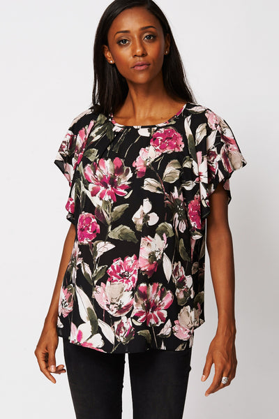 Cross Over Back Detail Top Available in Plus Sizes-Black-UK 14 - EU 42