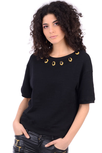 Short Sleeved Jumper With Neck Detail