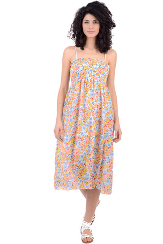 Flower Chiffon Dress With Elasticated Bust