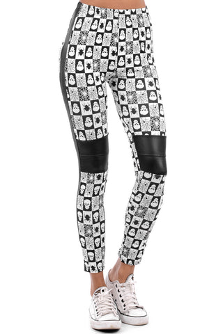 Skull And Spider Print Leggings