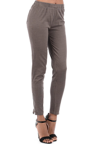 Checked Zipped Leggings