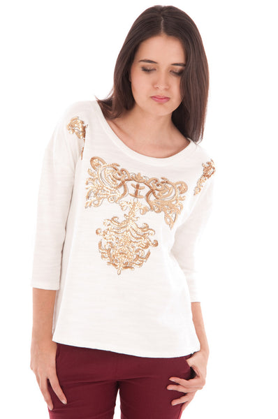 Loose Fit Jumper with Sequin Embellishment