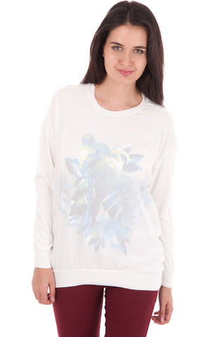 Long Sweater with Parrot Motif