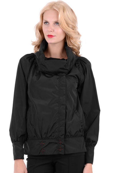 Short Length Jacket With Oversized Collar-Grey-T3 - UK (12-14)