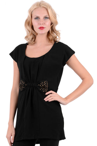 Capped Sleeve Bow Star Dress