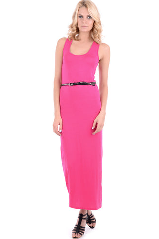 Vest Maxi Dress with Studded Belt
