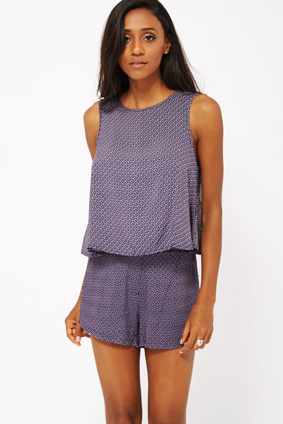 Printed Swing Vest-Blue -UK 14 - EU 42