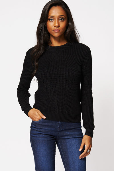 Soft Knit Jumper Ex-Branded-Black-XL