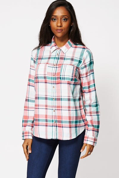 Multi-Coloured Checkered Button Up Shirt-Multi-XL