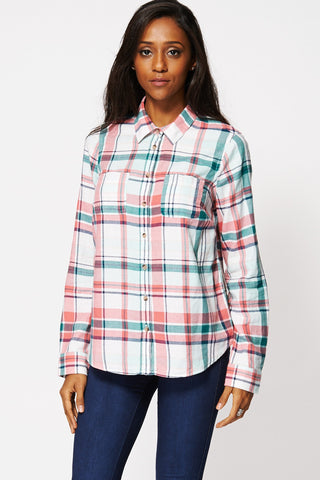 Multi-Coloured Checkered Button Up Shirt-Multi-XL