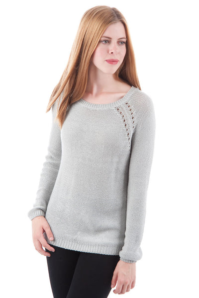 Grey Long Sleeve Knitted Jumper-Grey-XXLarge - UK (16-18)