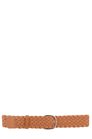 Plaited Belt With Metal Buckle-White -Length - 110cm