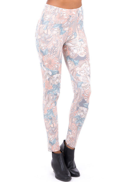 Flower Print Leggings-Floral-L/XL - UK (12-14)