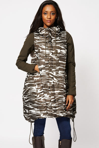 Green Trapeze Style Long Hoodie Jacket-Green-L