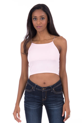 Strappy Cami Crop Top-Light Pink-S/M - UK (6-8)