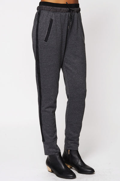 Black Lined Detail Track Pants-Black-XLarge - UK (14-16)