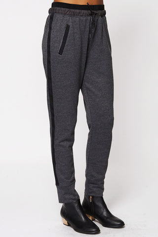 Black Lined Detail Track Pants-Black-XLarge - UK (14-16)