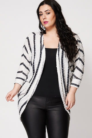 Bubble Textured Fine Knit Open Cardigan-Cream-30/32