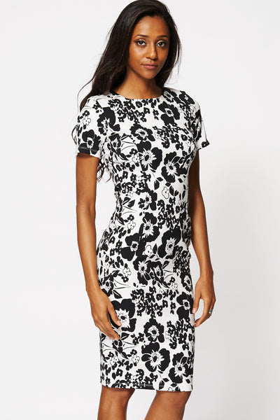 Floral Bodycon Midi Dress Ex-Branded-Floral-10