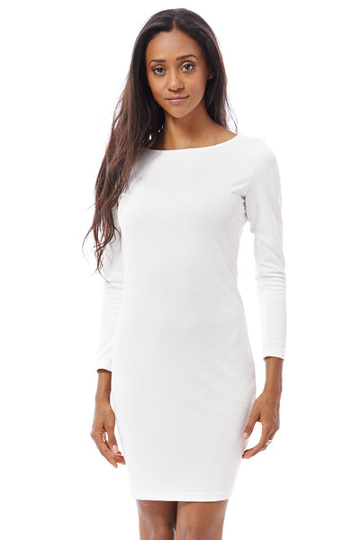 Cream Bodycon Dress-Cream-XLarge - UK (12-14)