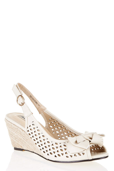 Peep Toe Wedge Sandals-Black-UK 5 - EU 38