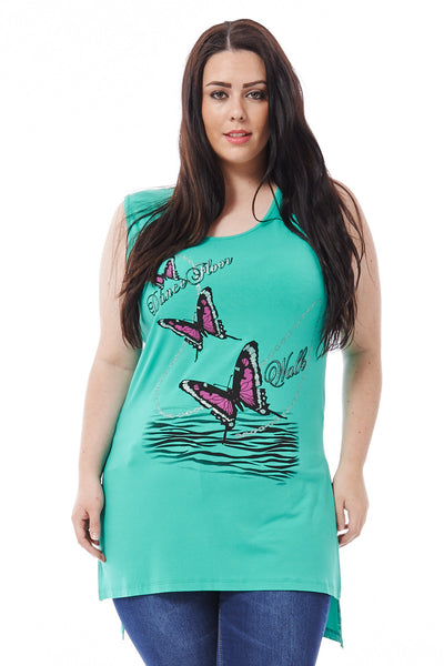 Butterfly Detail Top-Red-UK 26/28 - EU 54/56