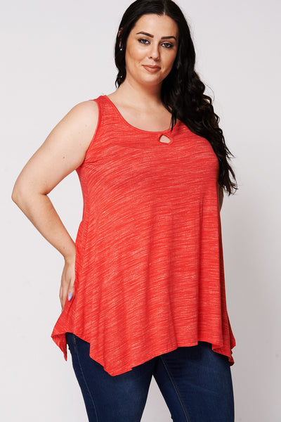 Handkerchief Hem Top-Jade-UK 26/28 - EU 54/56